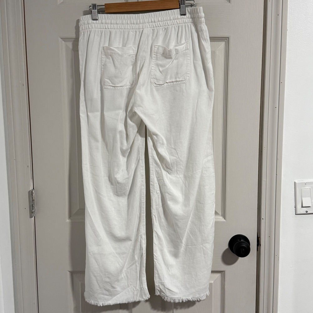 Old Navy Wide Leg Linen Pants Womens Small White Coastal Grandma‎ Elevated Basic - Picture 2 of 13